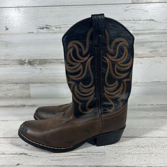 Smoky Mountain Monterey Series Youth Western Boot Kids Brown Black Size 4 - Picture 2 of 8